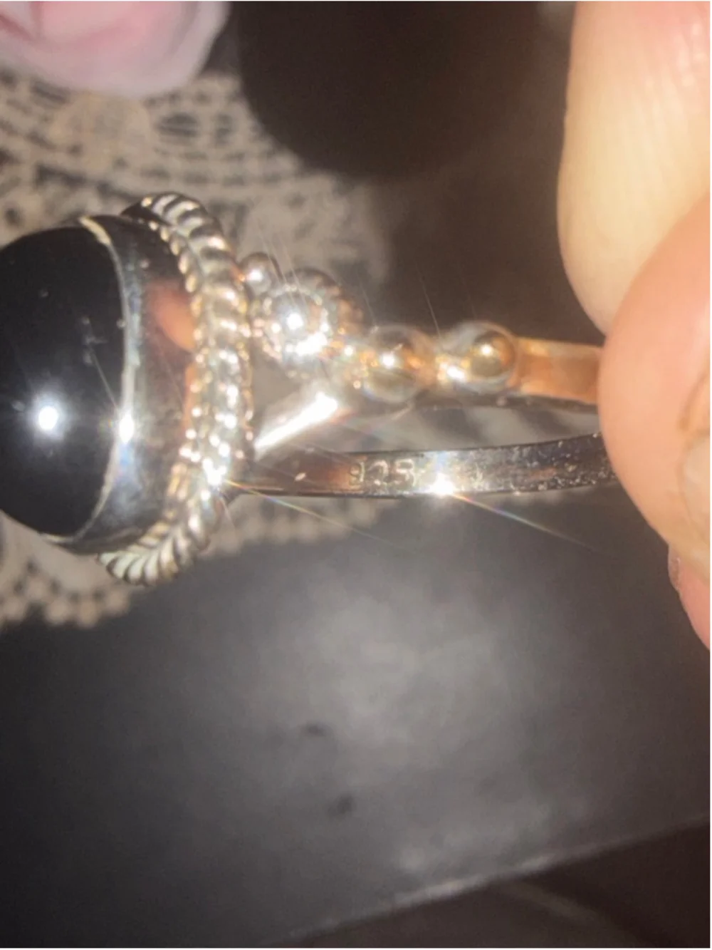 Aura’s Oddities Boutique Sterling Silver 925 & Onyx Ring Size 10